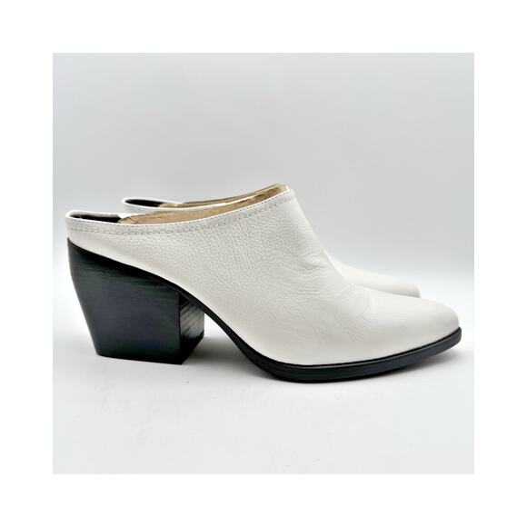 Naturalizer Womens Fairmont Mules US 12 M EU 43 White Leather Slip On NWOB - Picture 3 of 12